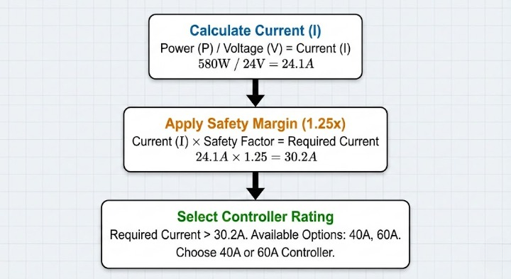 comment-dimensionner-organigramme-de-calcul-du-contrôleur-de-charge-solaire