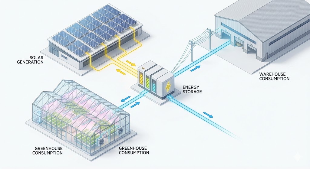 solution-énergétique-pour-serre-et-entrepôt-à-énergie solaire