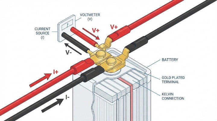 Schéma-schéma-de-test-de-batterie-de-connexion-kelvin-à-4-fils